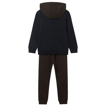 Boys Black & Khaki Tracksuit