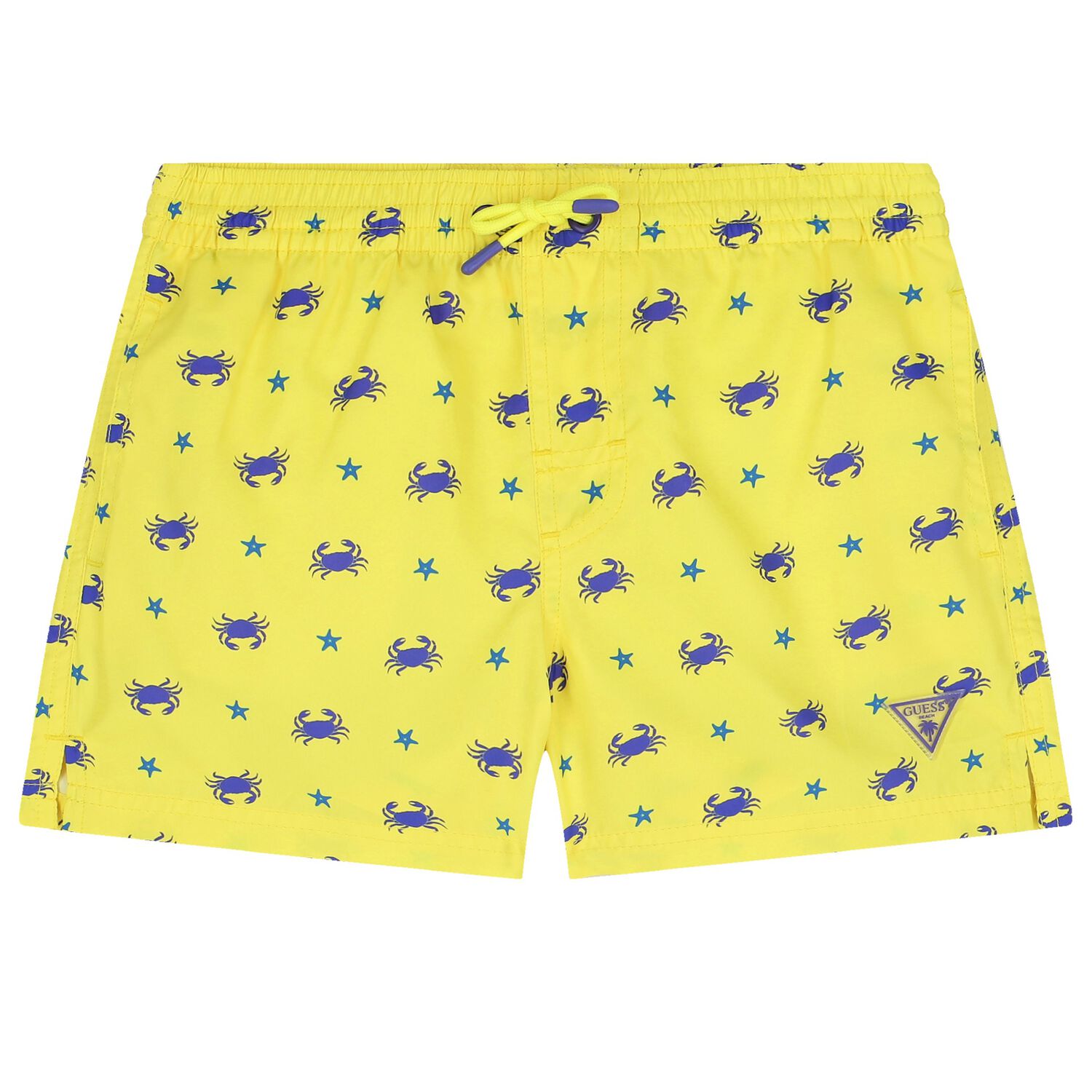 Boys Yellow Printed Swim Shorts, 1, hi-res image number null