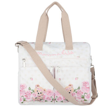 Baby Girls White Teddy Bear Changing Bag