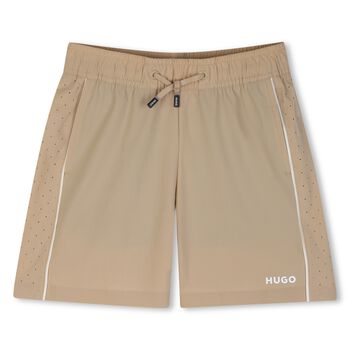 Boys Beige Logo Shorts