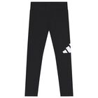 Girls Black Logo Leggings, 1, hi-res