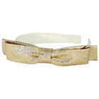 Girls Gold & Ivory Bow Headband, 3, hi-res
