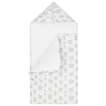 Baby Boys Blue & White Carousel & Hot Air Balloon Nest