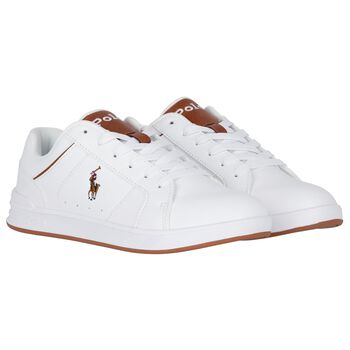 Boys White Logo Trainers