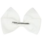 Girls White Bow Hairclip, 1, hi-res