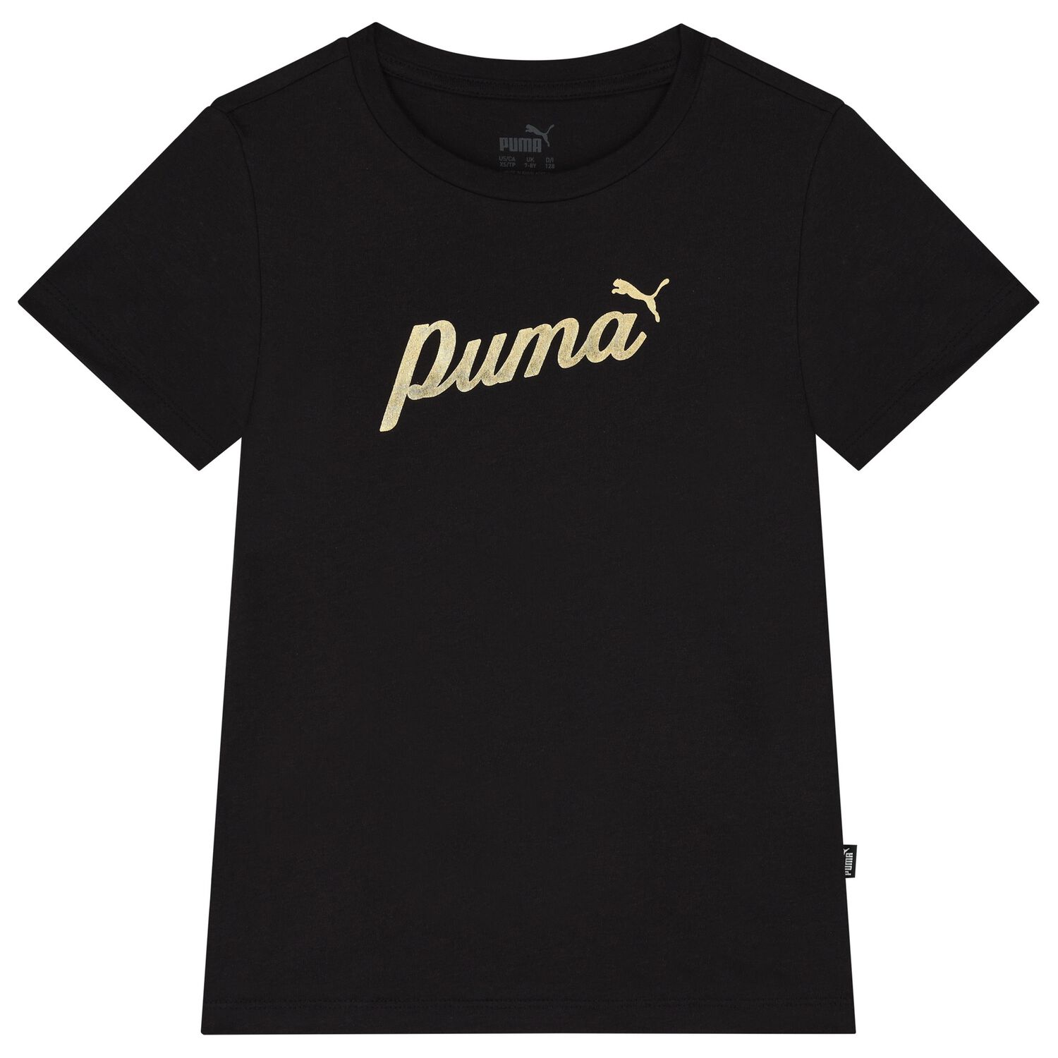 Girls Black Logo T-Shirt, 2, hi-res