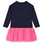 Girls Navy Blue & Pink Tulle Dress, 1, hi-res