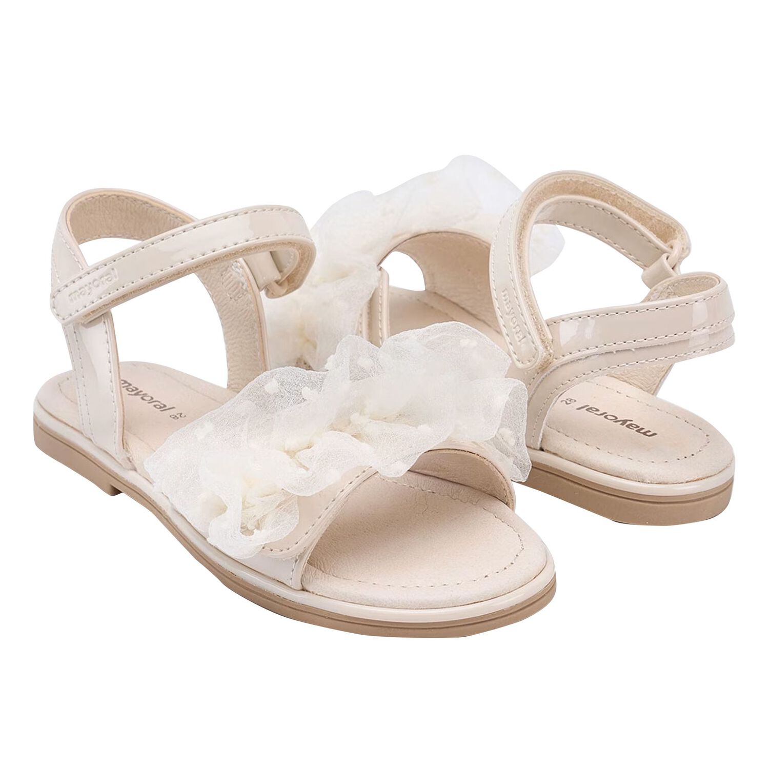 صندل تول بنات بكشكشة باللون الأبيض, 2, hi-res image number null