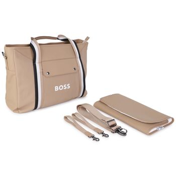 Beige Logo Baby Changing Bag 