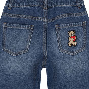 Girls Blue Logo Denim Jeans