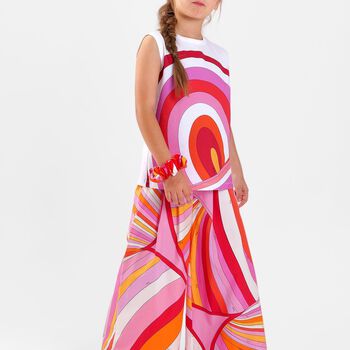 Girls Pink & Orange Onde Trousers