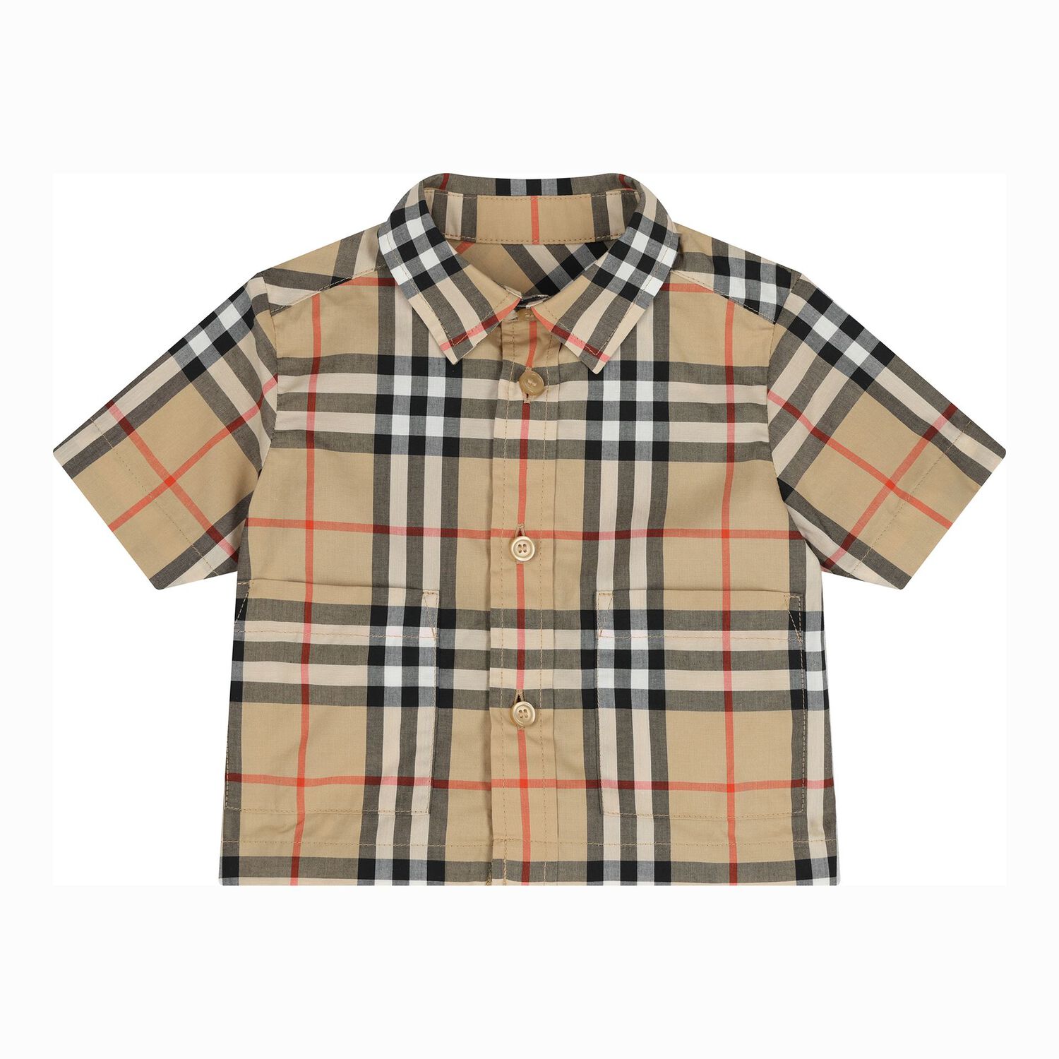 Baby Boys Beige Check Shorts Set, 1, hi-res