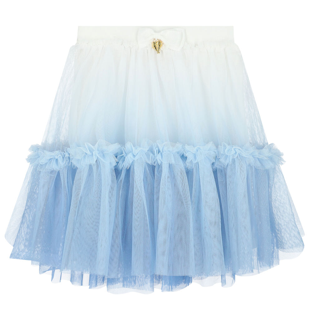 Angel's Face Girls White & Blue Ombre Tutu Skirt | Junior Couture UAE
