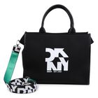 Girls Black Logo Tote Bag, 1, hi-res