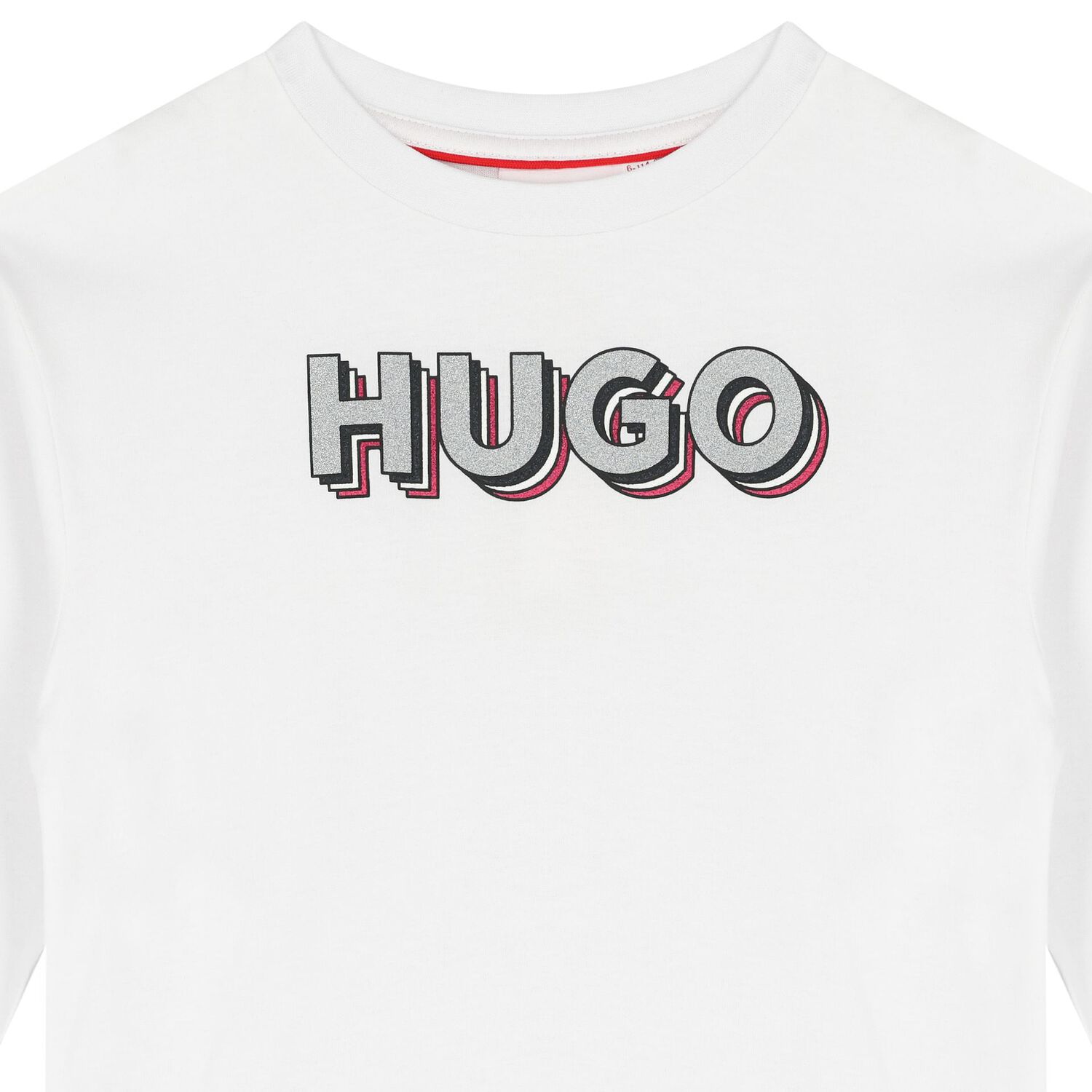 Girls White Logo Long Sleeve Top, 1, hi-res image number null