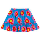 Girls Blue Floral Skirt, 1, hi-res