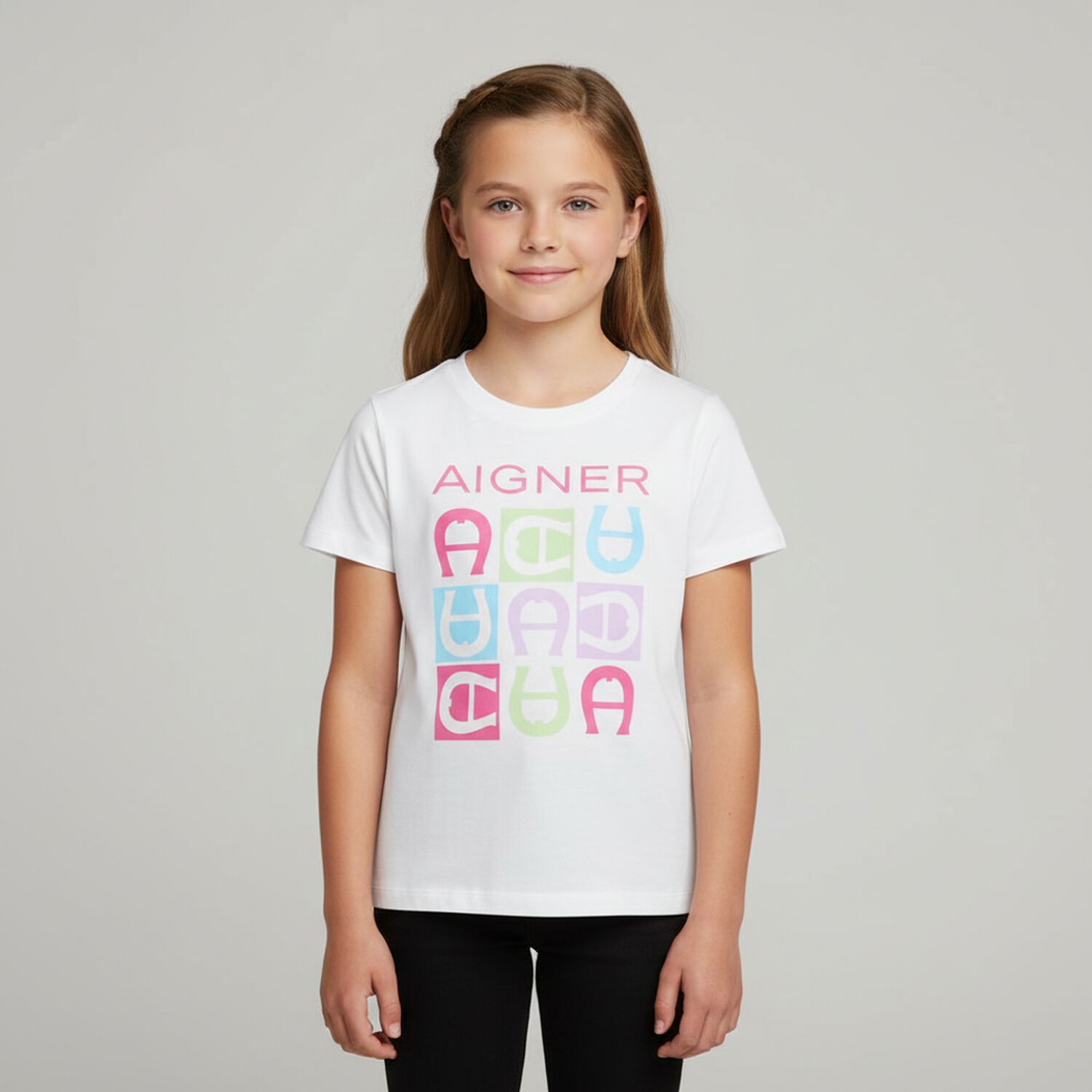 Girls White Logo T-Shirt, 1, hi-res image number null