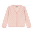 Baby Girls Pink Logo Jacquard Cardigan, 2, hi-res