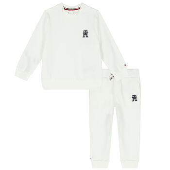 Baby Boys White Logo Tracksuit