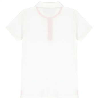 Boys White Logo Polo Shirt