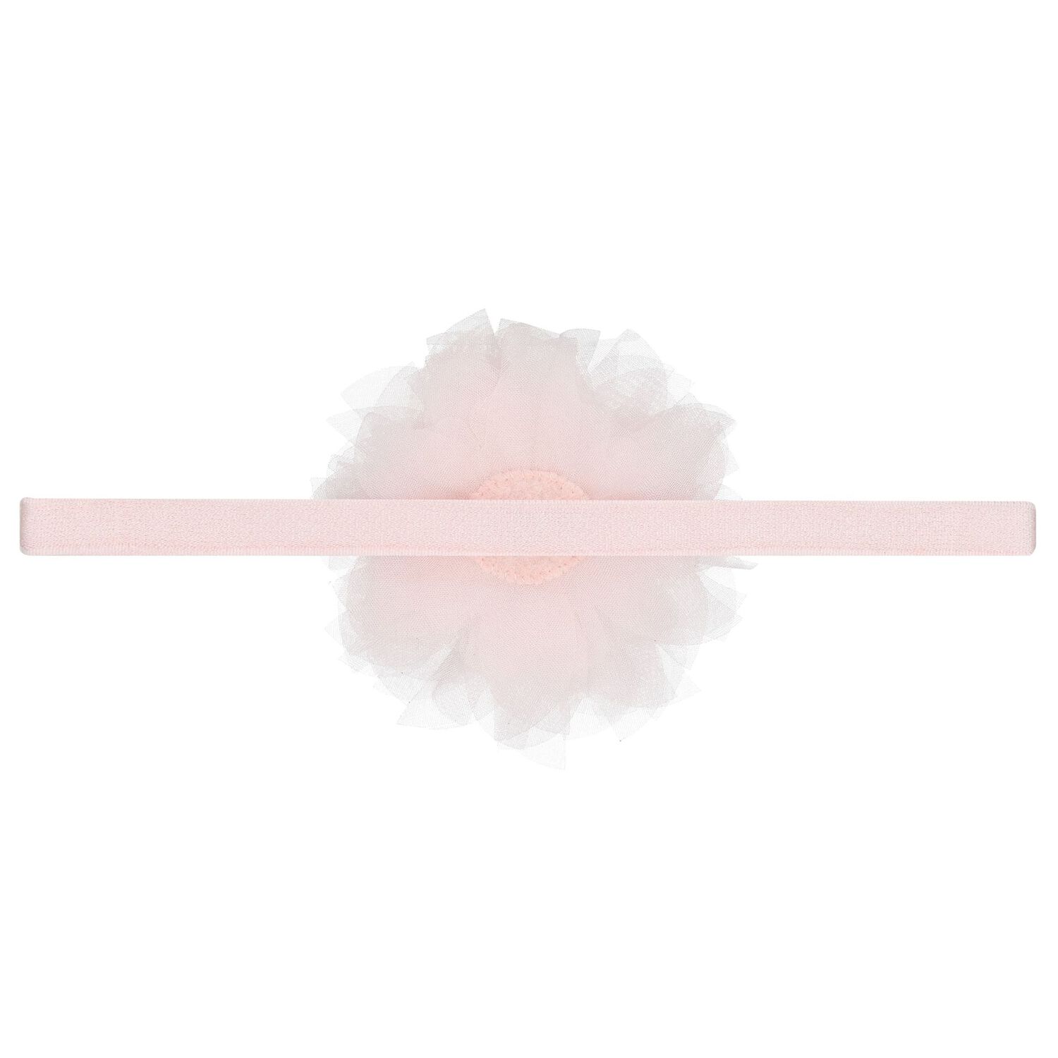 Girls Pink Tulle Flower Headband, 1, hi-res