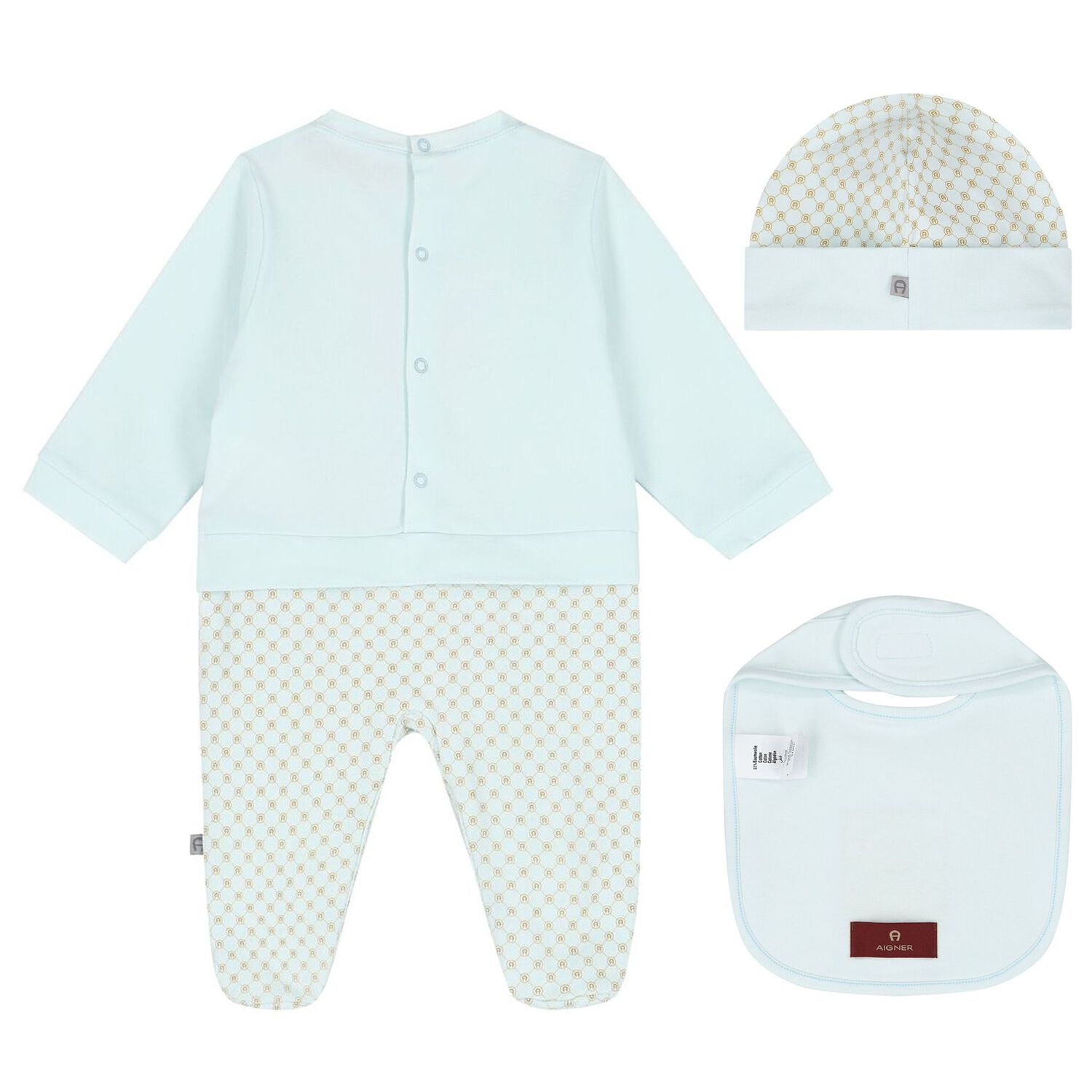 Baby Boys Blue Logo Babygrow Set, 1, hi-res