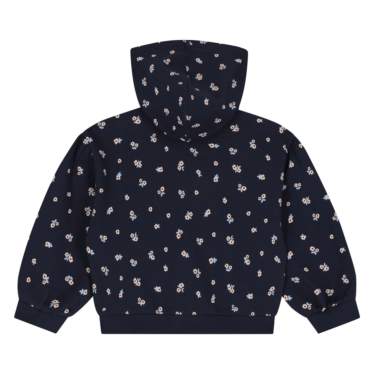 Younger Girls Ivory & Navy Blue Floral Tracksuit Set, 2, hi-res