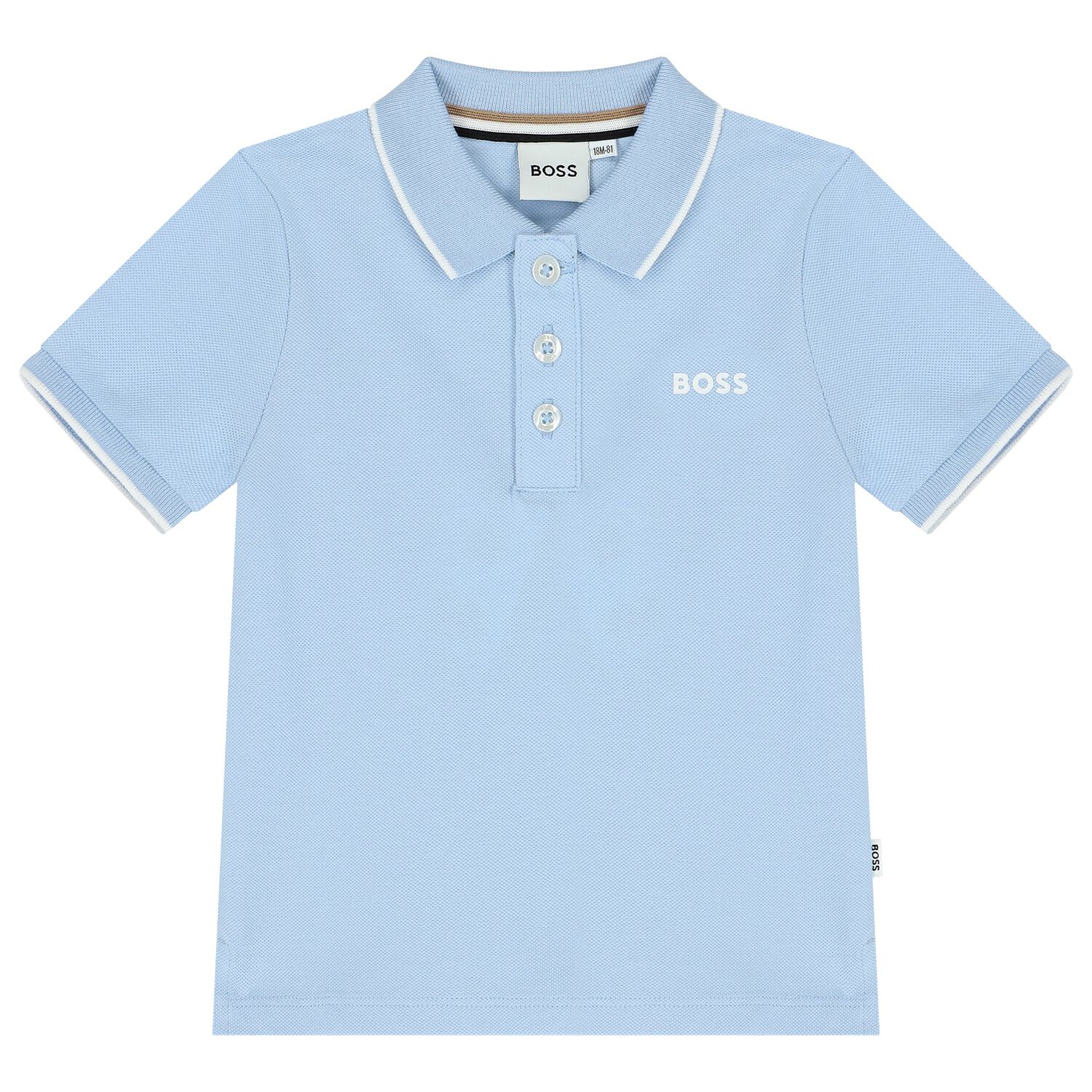 Younger Boys Pale Blue Logo Polo Shirt, 3, hi-res image number null