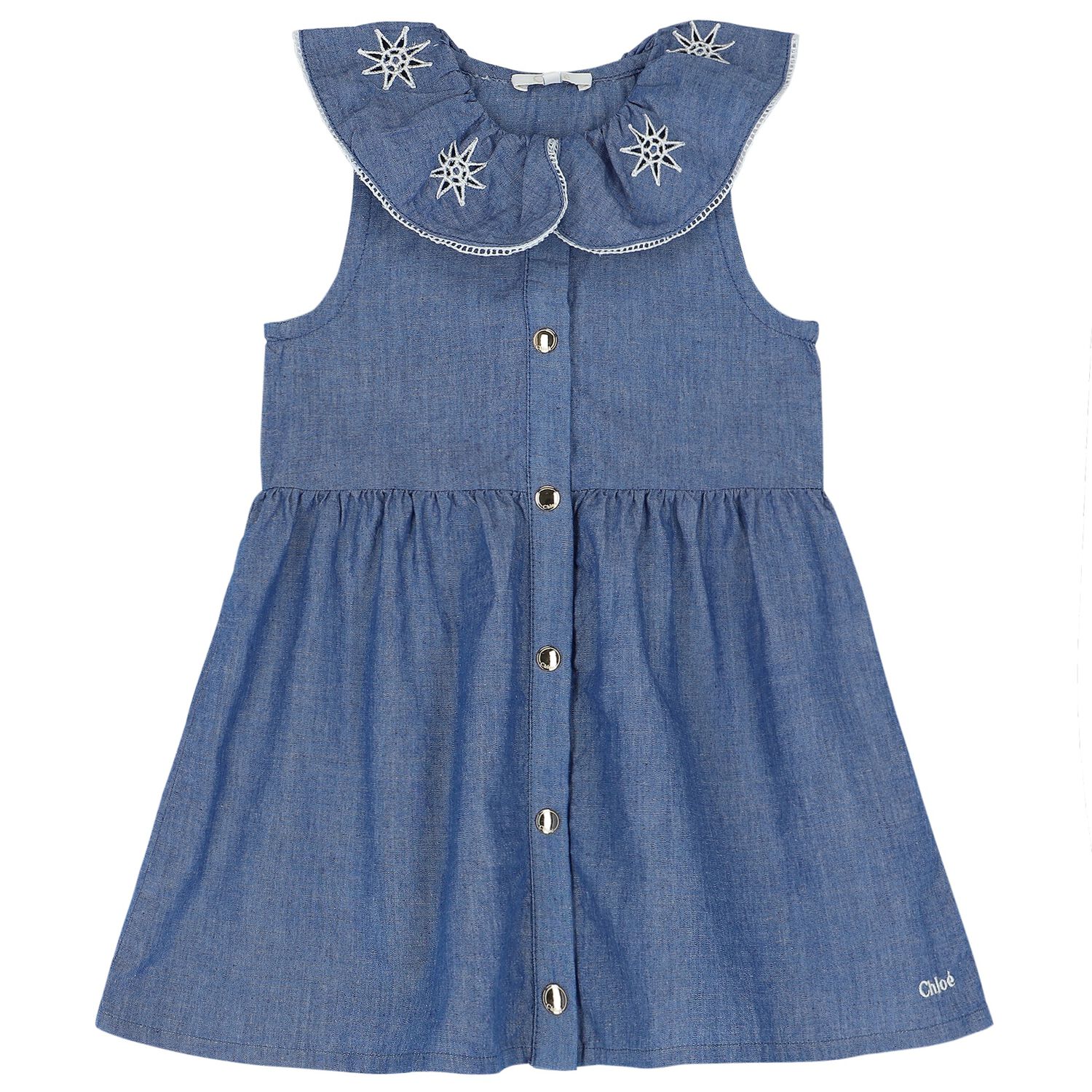 Younger Girls Blue Star Dress, 1, hi-res