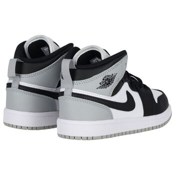 Black, Grey & White Air Jordan 1 Mid Trainers