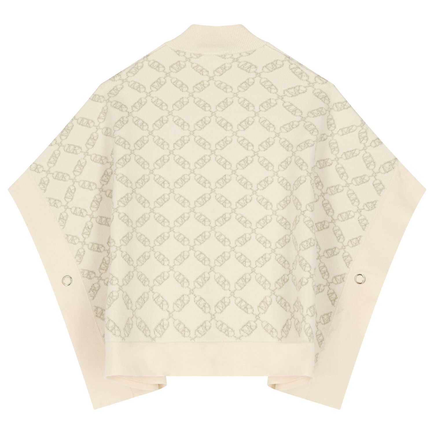 عباءة بنات منسوجة بالشعار باللون العاجي والذهبي , 1, hi-res image number null