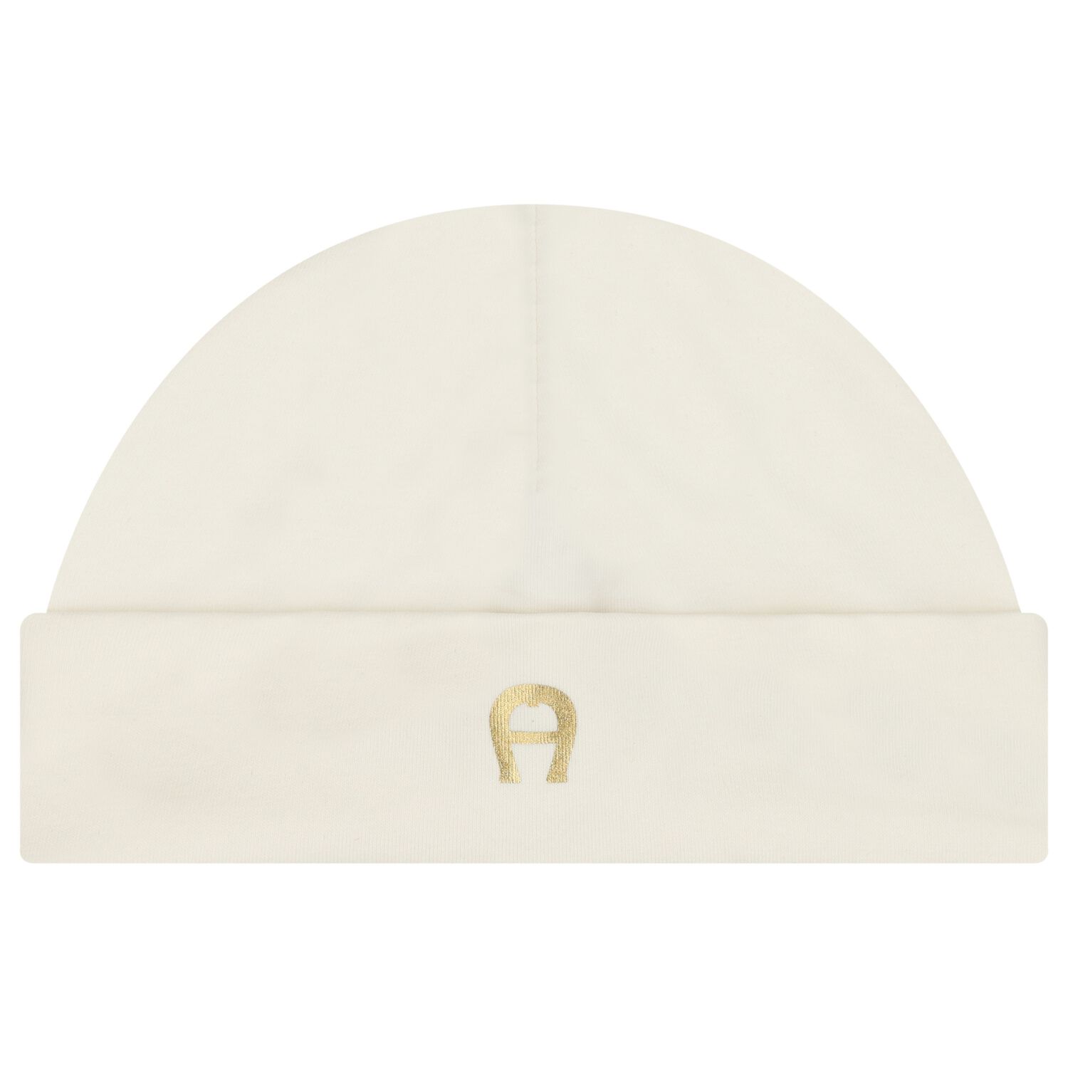 Ivory & Gold Logo Baby Hat, 1, hi-res