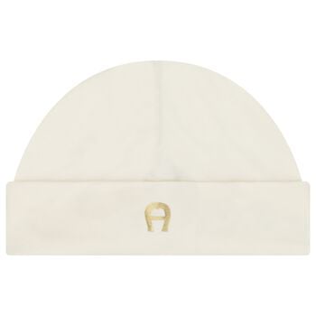 Ivory & Gold Logo Baby Hat