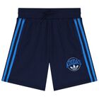 Navy Blue Trefoil Logo Shorts, 1, hi-res