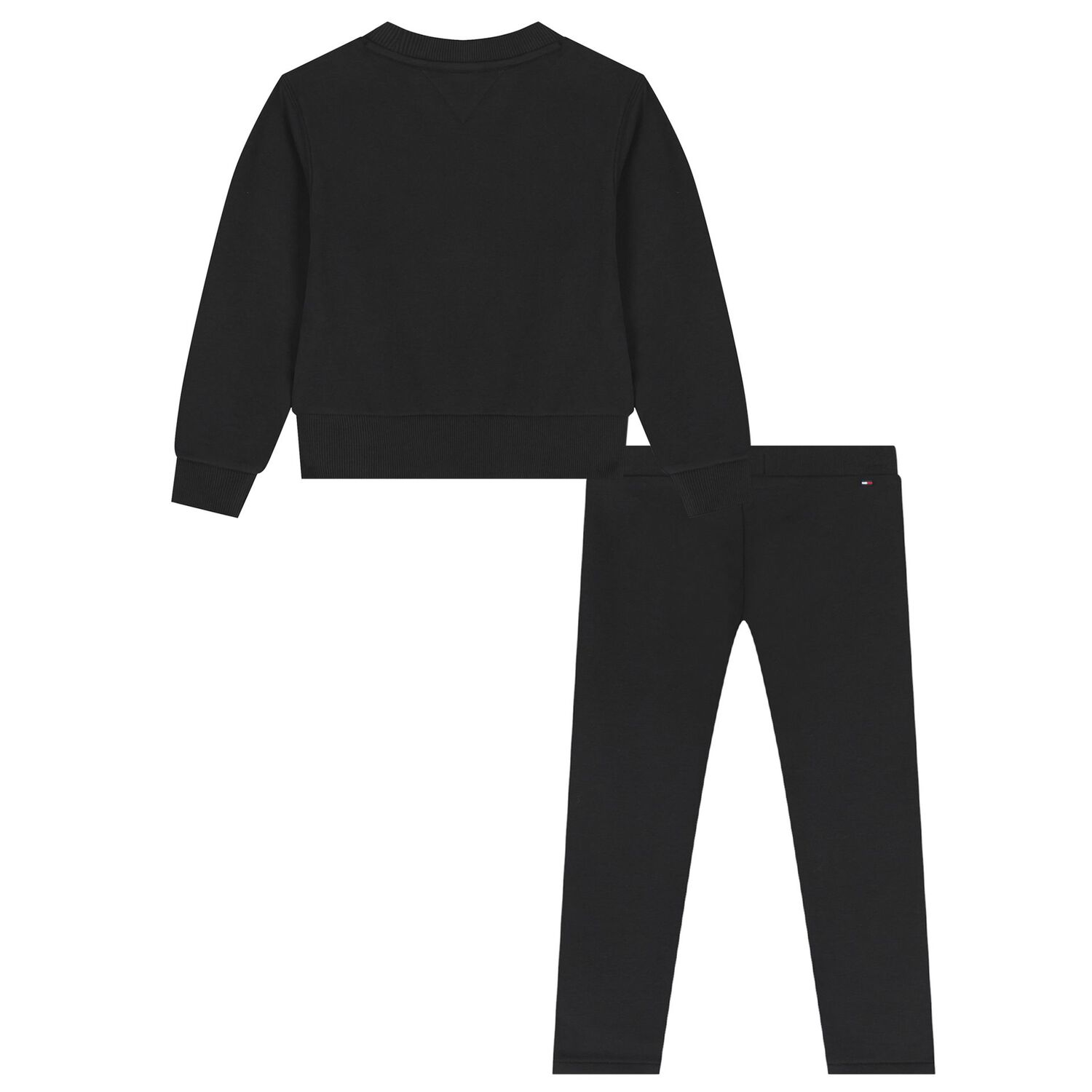 طقم ليجينز بنات بالشعار باللون الاسود , 1, hi-res