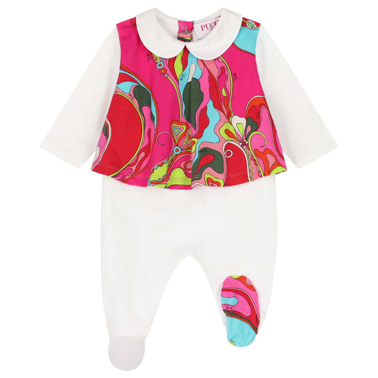 Baby Girls White & Pink Orchidee Babygrow Gift Set, 1, hi-res