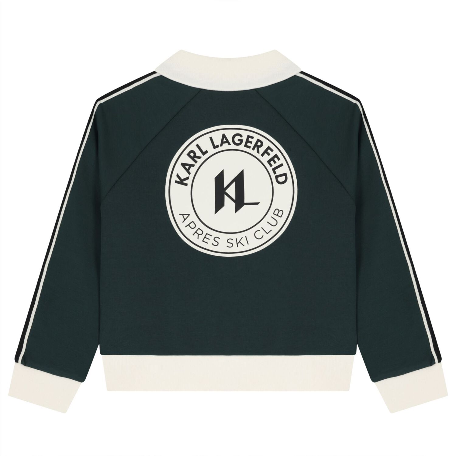 Boys Green Logo Zip Up Top, 1, hi-res