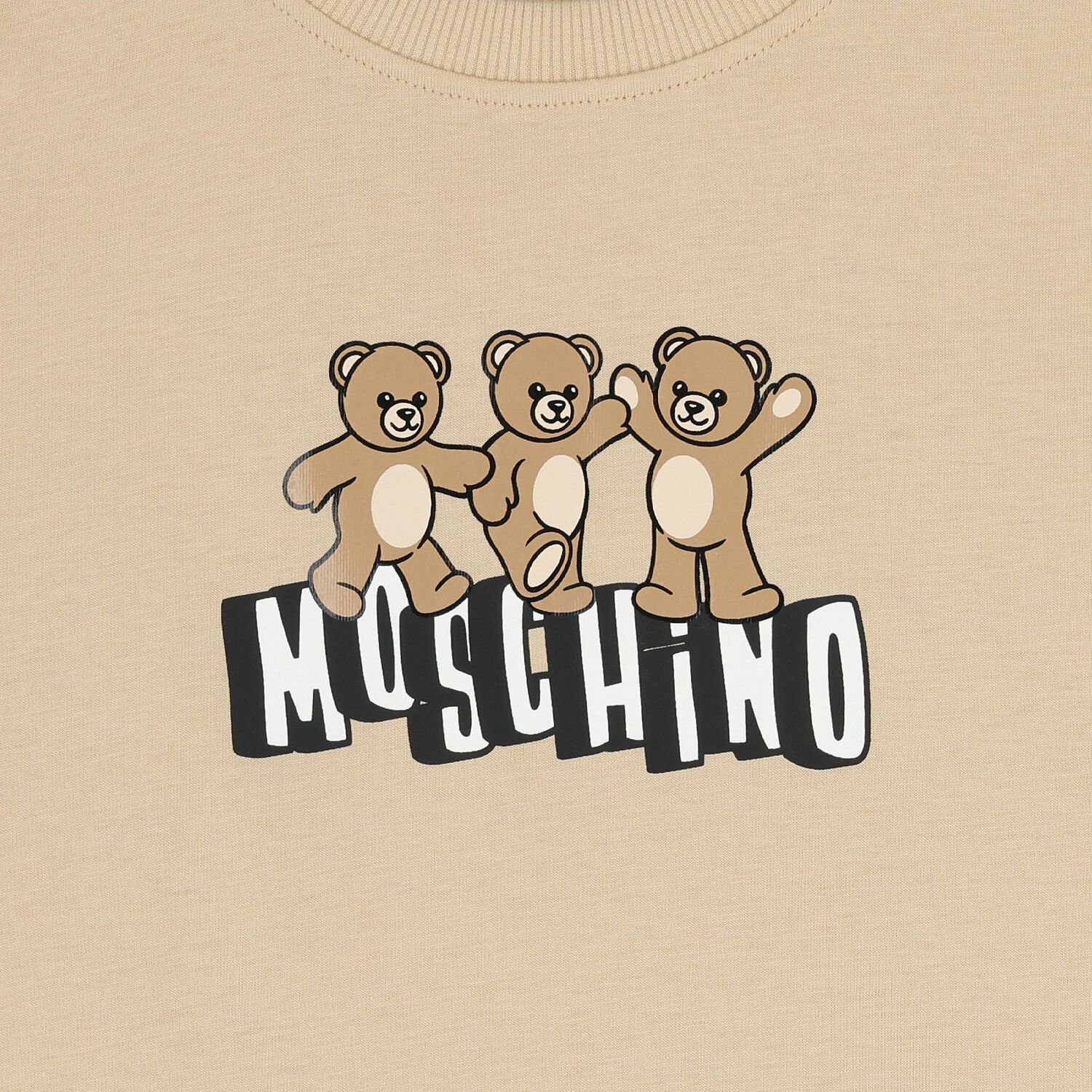 Boys Beige Teddy Bear Logo T-Shirt, 2, hi-res