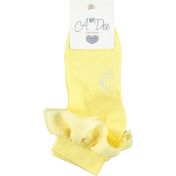Girls Yellow Logo Socks