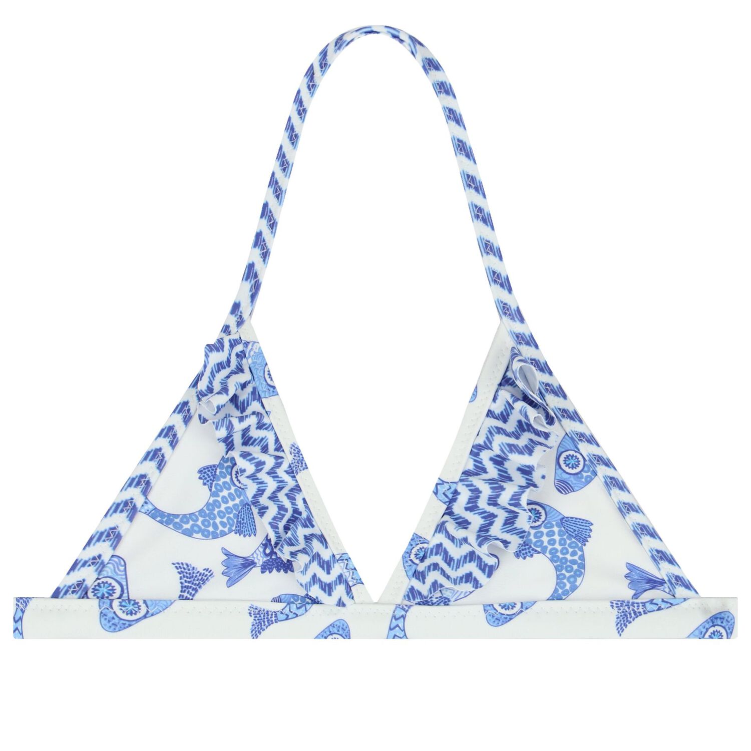 Girls White & Blue Fish Bikini, 1, hi-res image number null