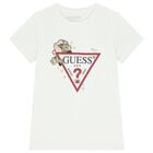 Girls White Logo T-Shirt, 1, hi-res