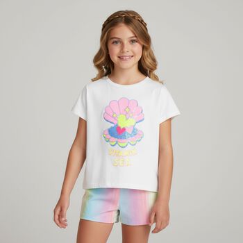 Girls White Seashell T-Shirt