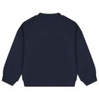 Girls Navy Blue Embellished Sweatshirt , 1, hi-res