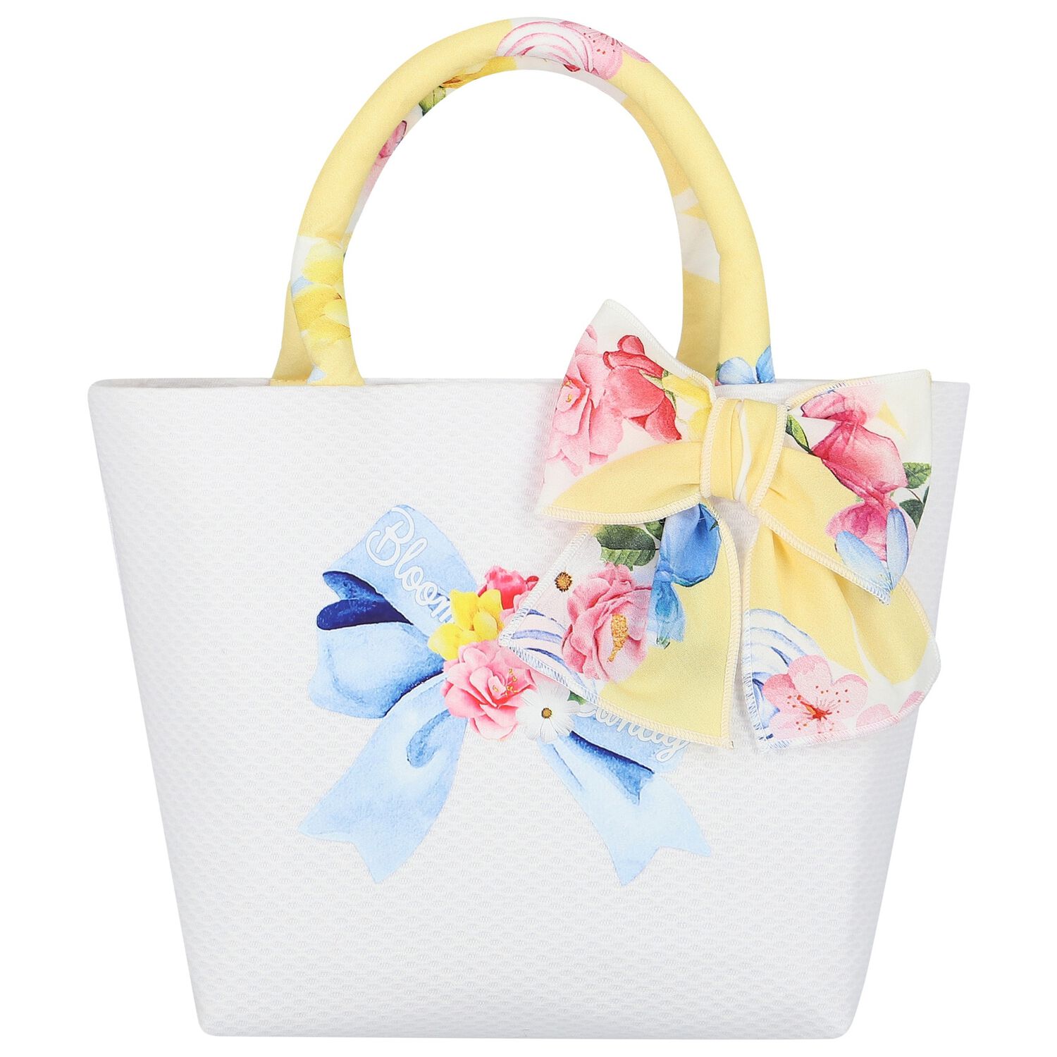 Girls Yellow & Ivory Bow Hand Bag, 1, hi-res image number null