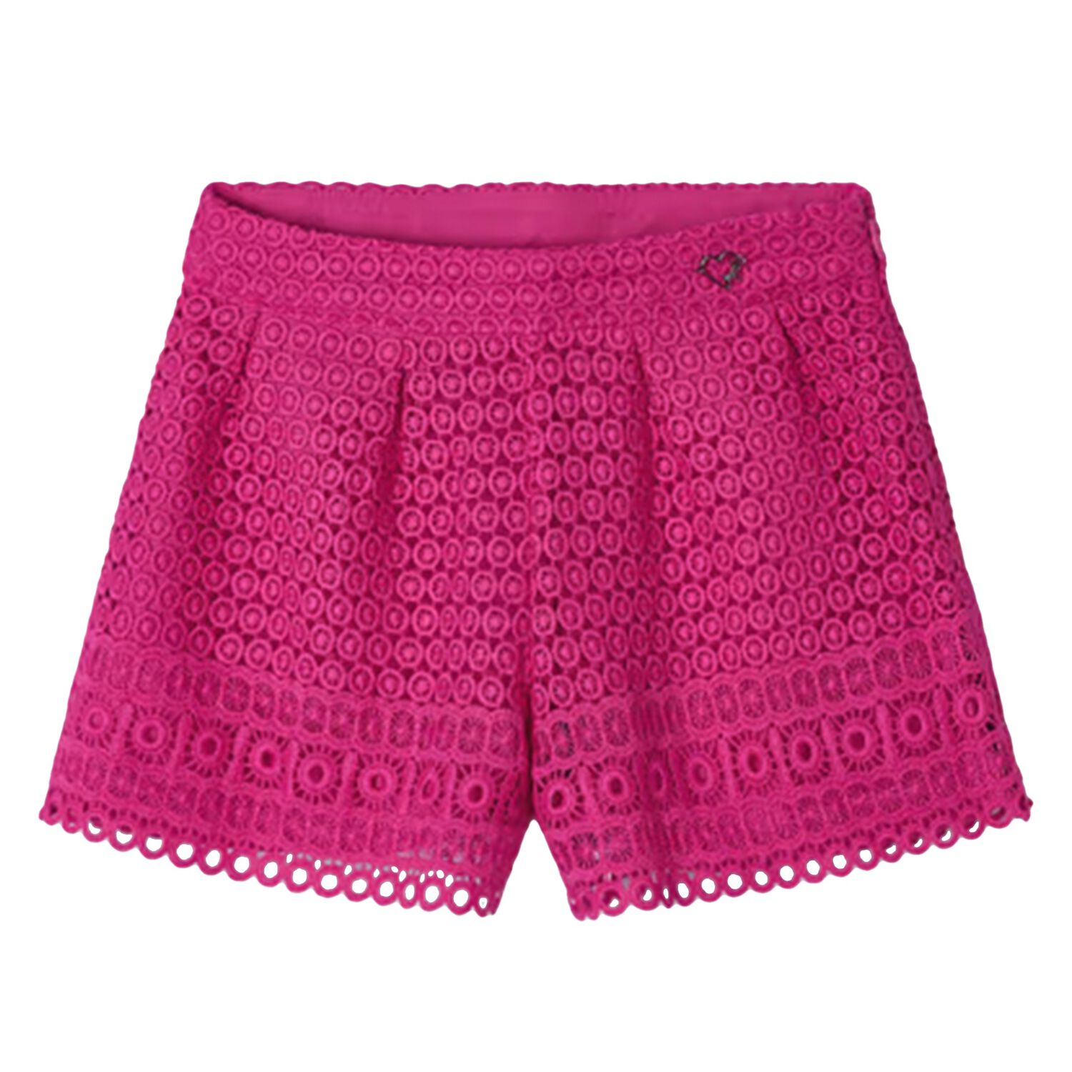 Girls Pink Lace Shorts, 1, hi-res