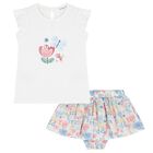 Younger Girls Ivory Butterfly Skirt Set, 1, hi-res
