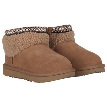 Girls Chestnut Brown Classic Ultra Mini Suede Boots