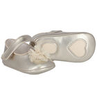 Baby Girls Gold Flower Pre Walker Shoes, 4, hi-res