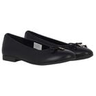 Girls Black Bow Ballerina Shoes, 1, hi-res
