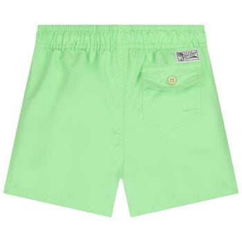 Boys Green Logo Swim Shorts